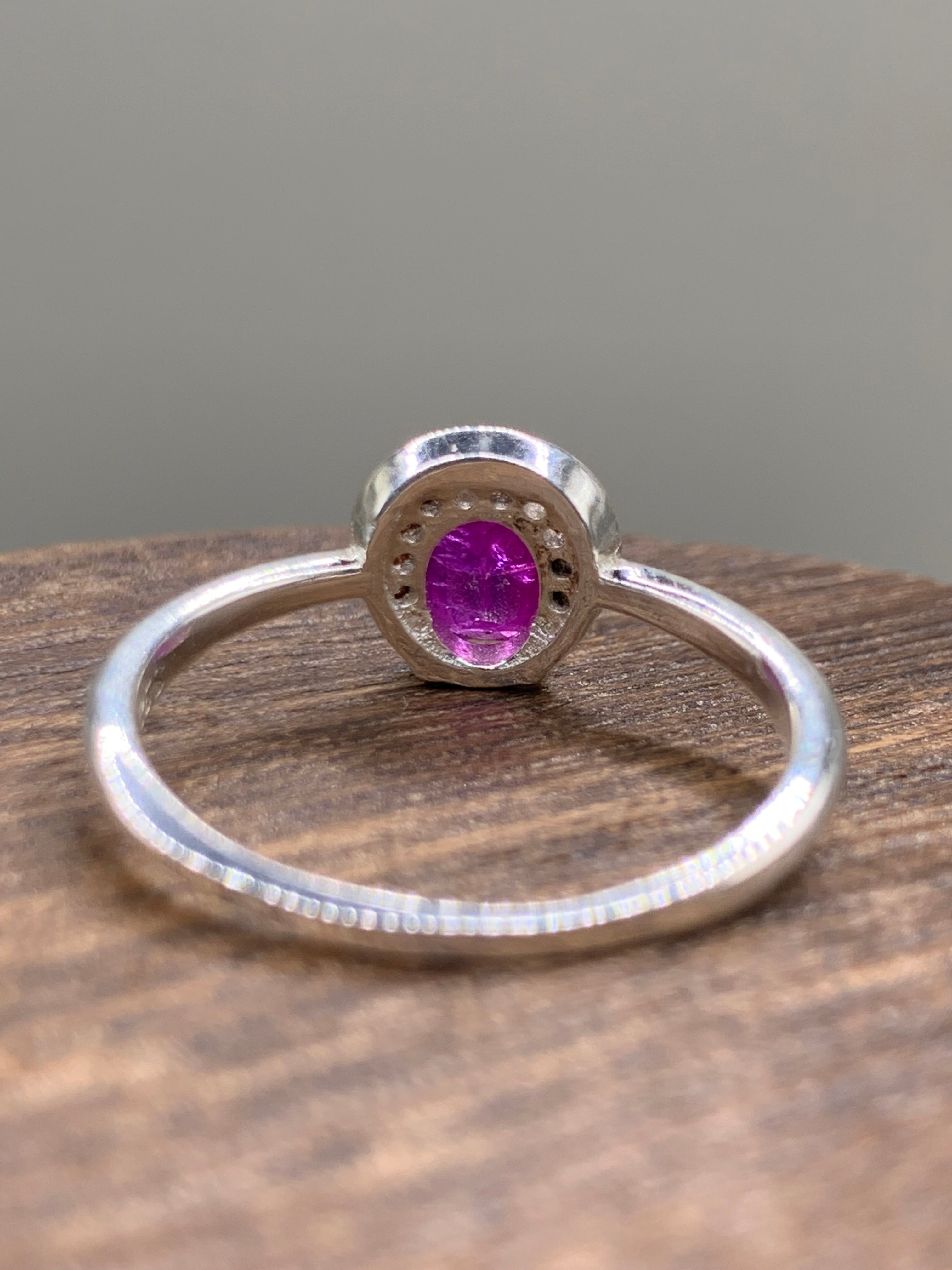Pink Sapphire Ring in Silver