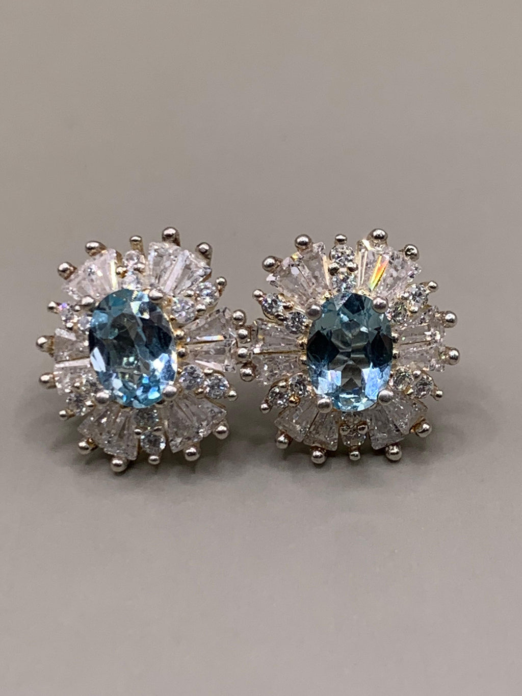 Swiss Topaz Earrings in Silver