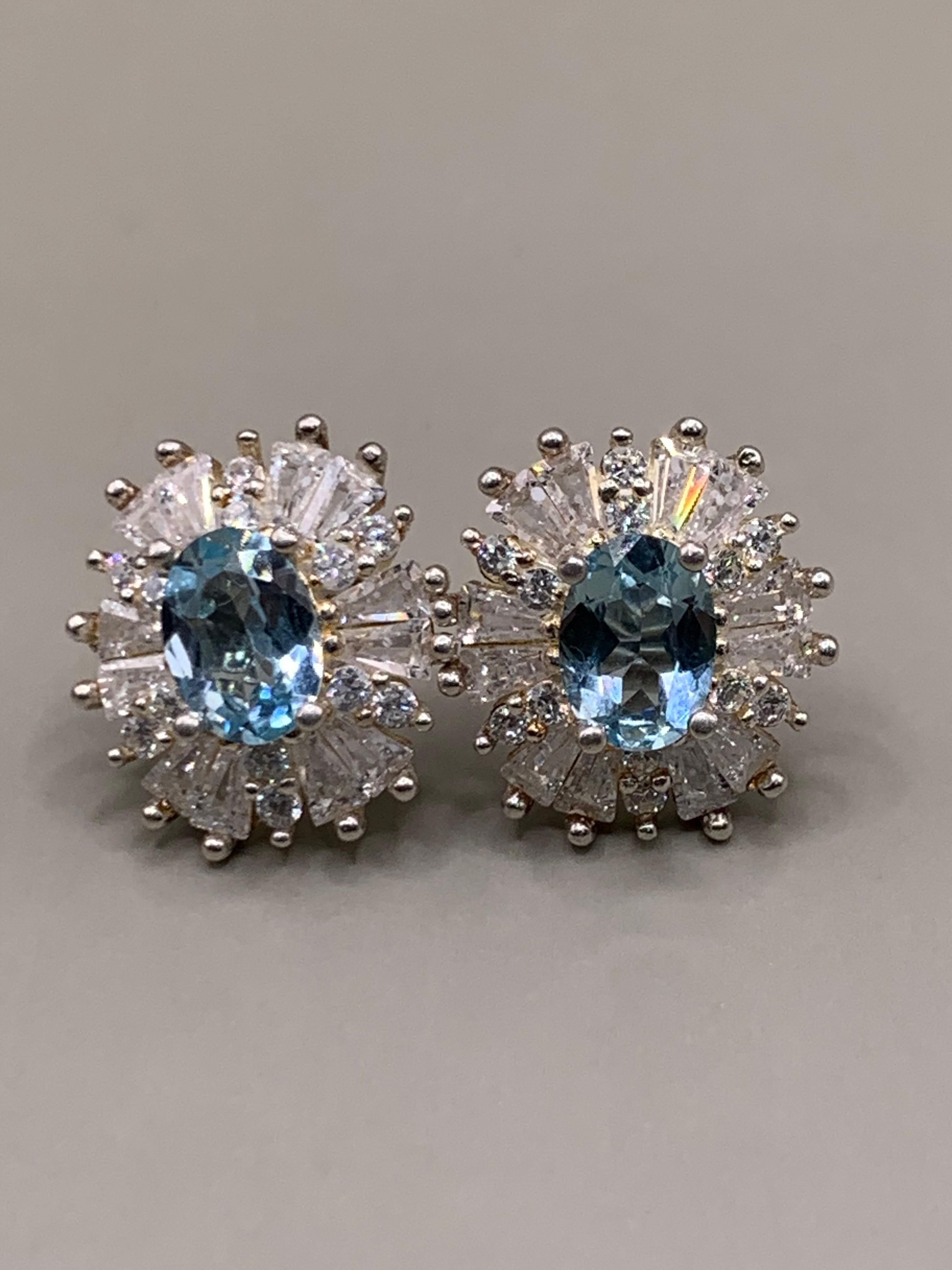 Swiss Topaz Earrings in Silver
