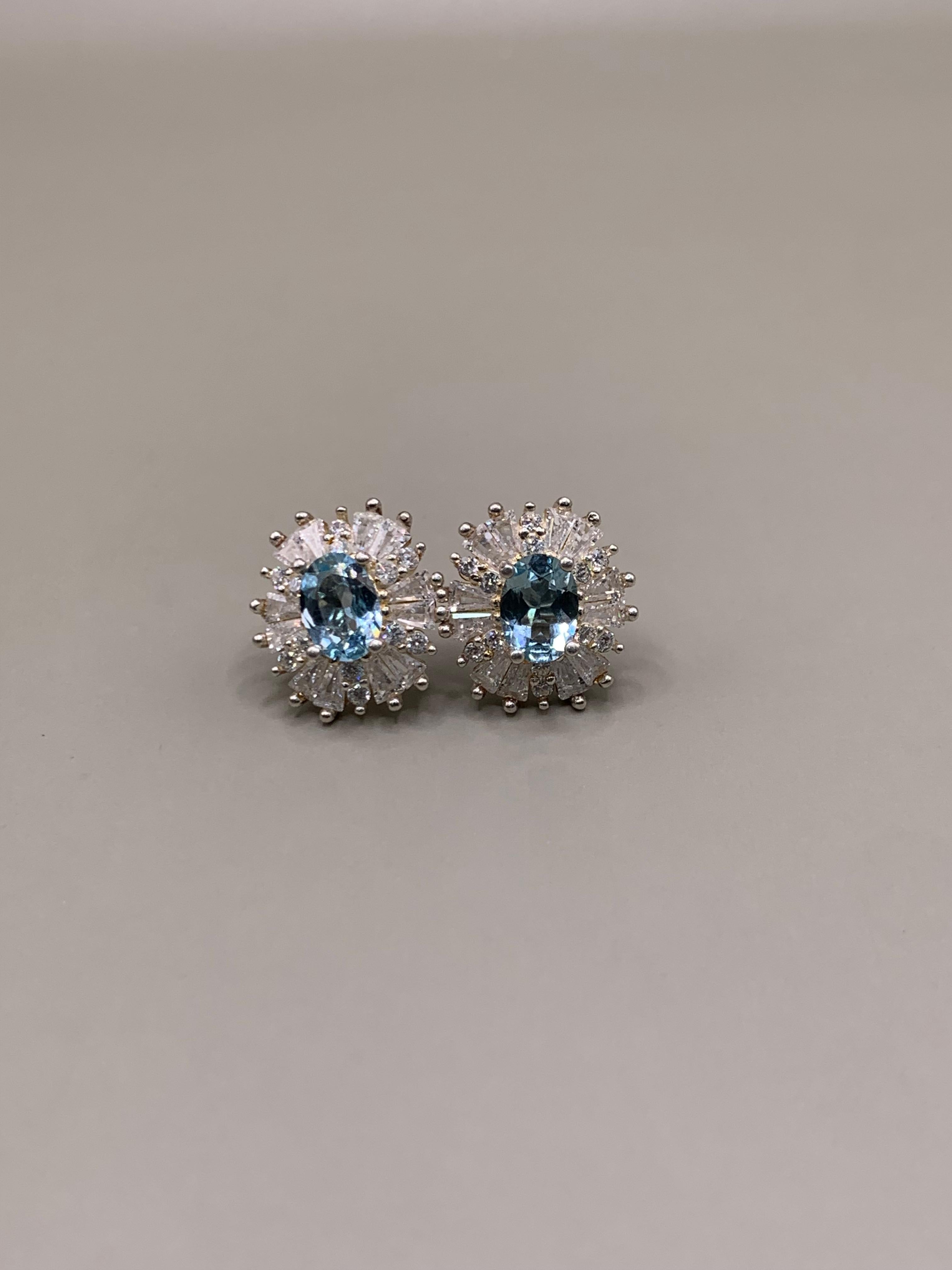 Swiss Topaz Earrings in Silver