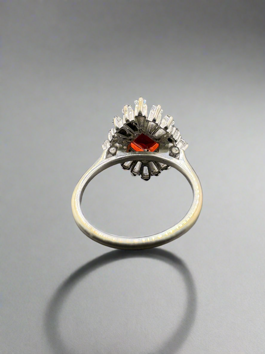 Garnet Ring in Silver with Zircons
