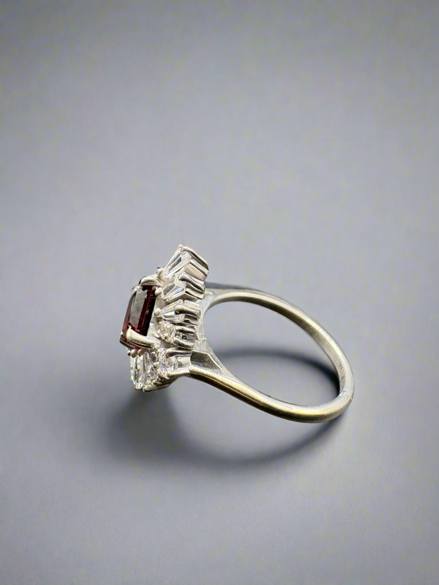 Garnet Ring in Silver with Zircons