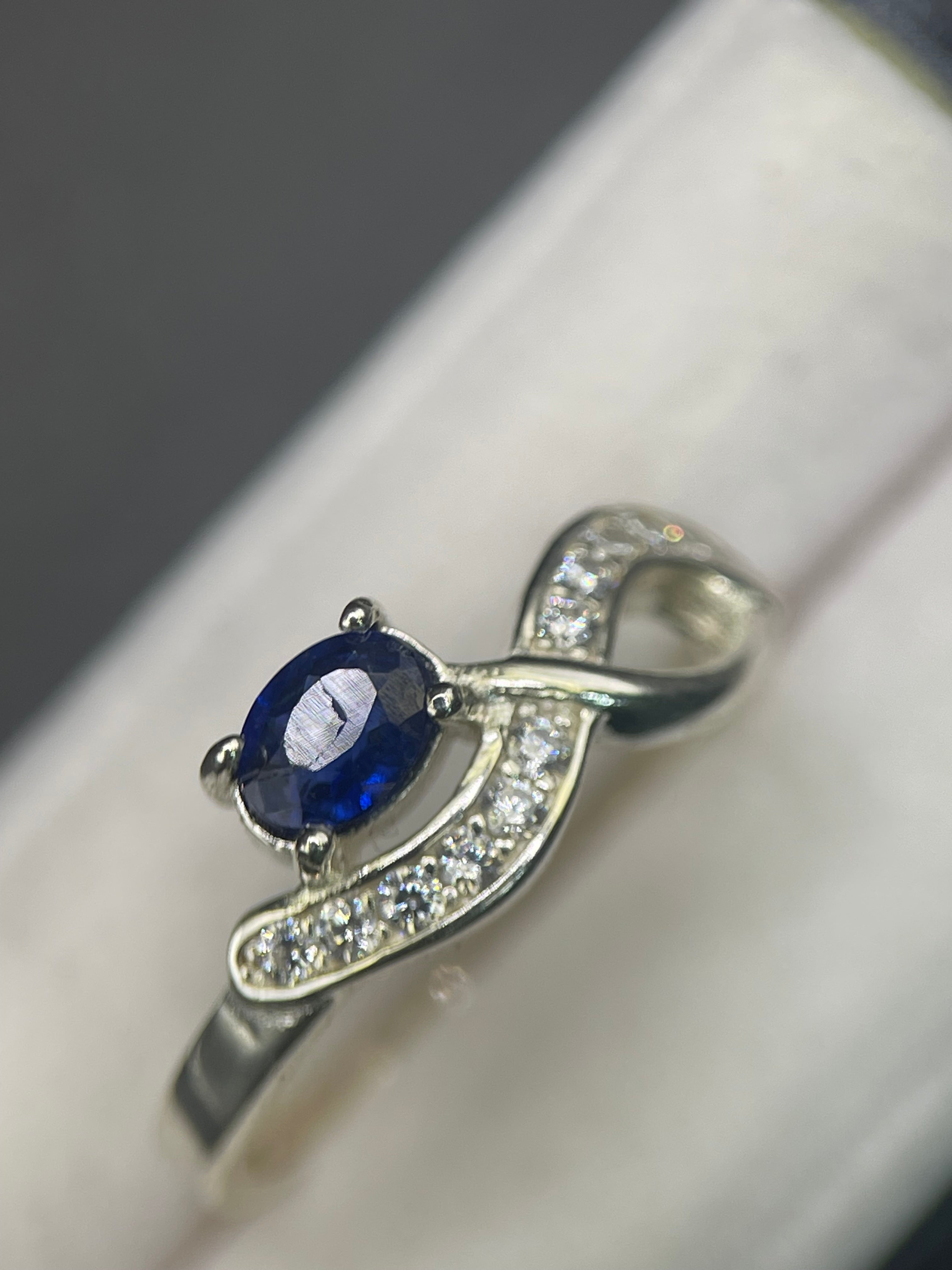 Blue Sapphire Ring in Silver