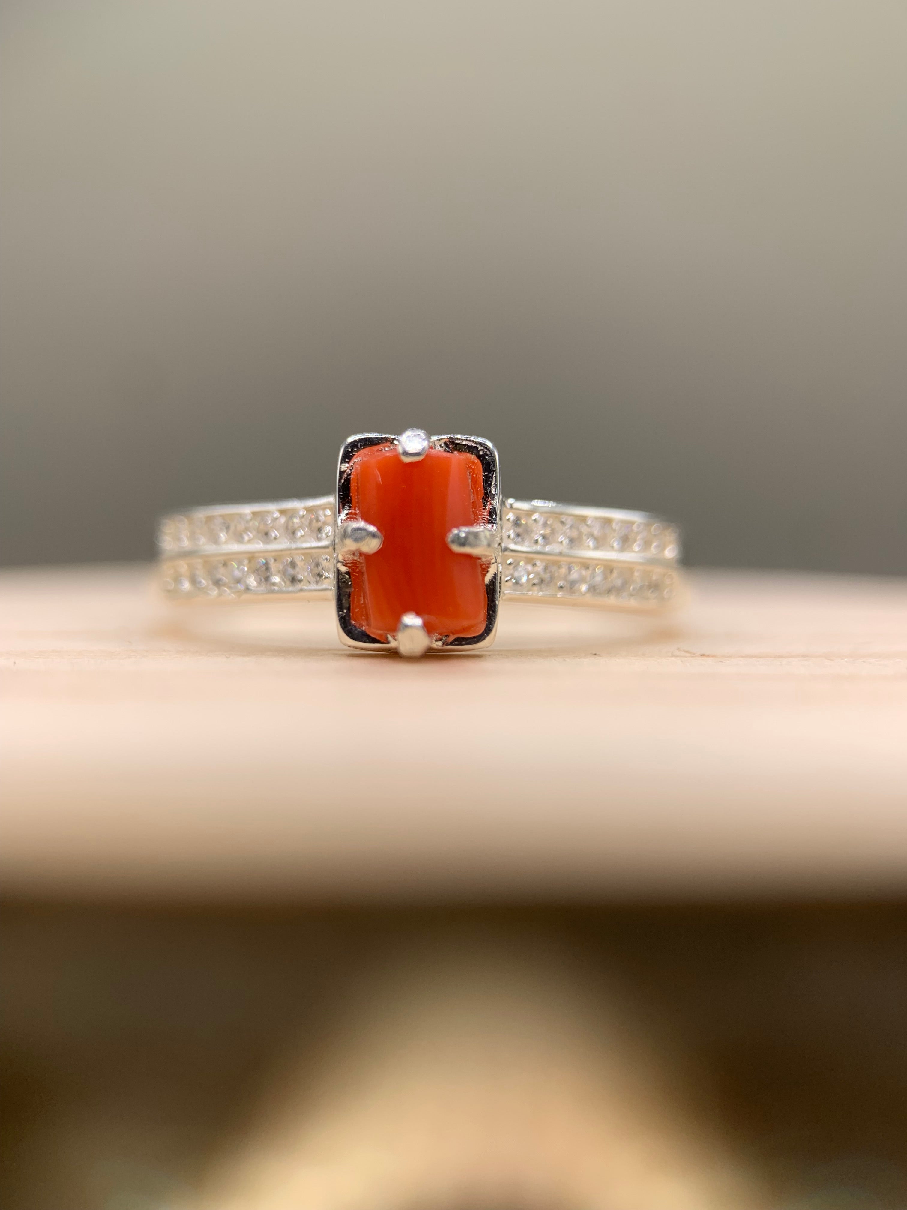 Marjan / coral Ring in Silver