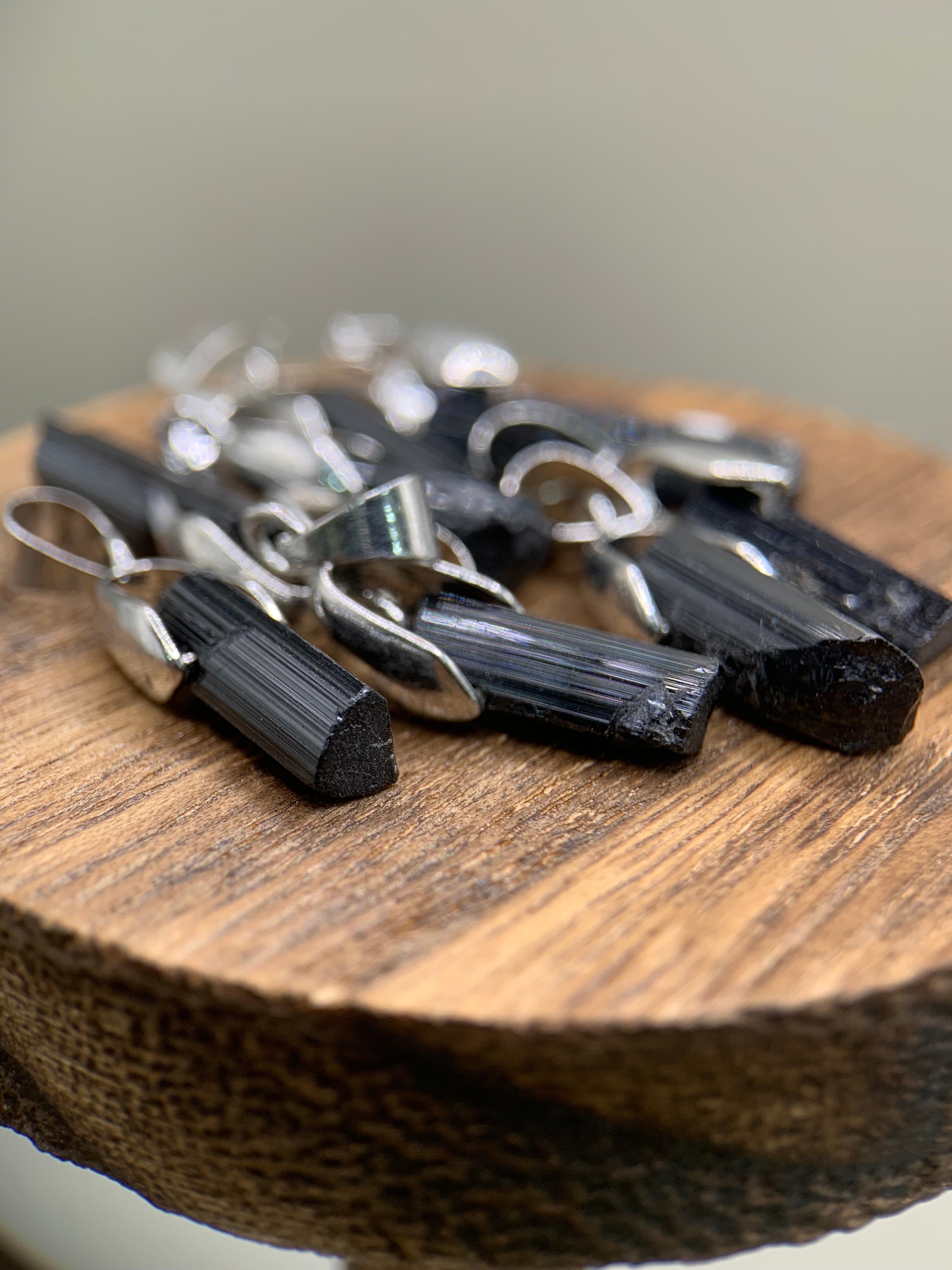 Black tourmaline pendants