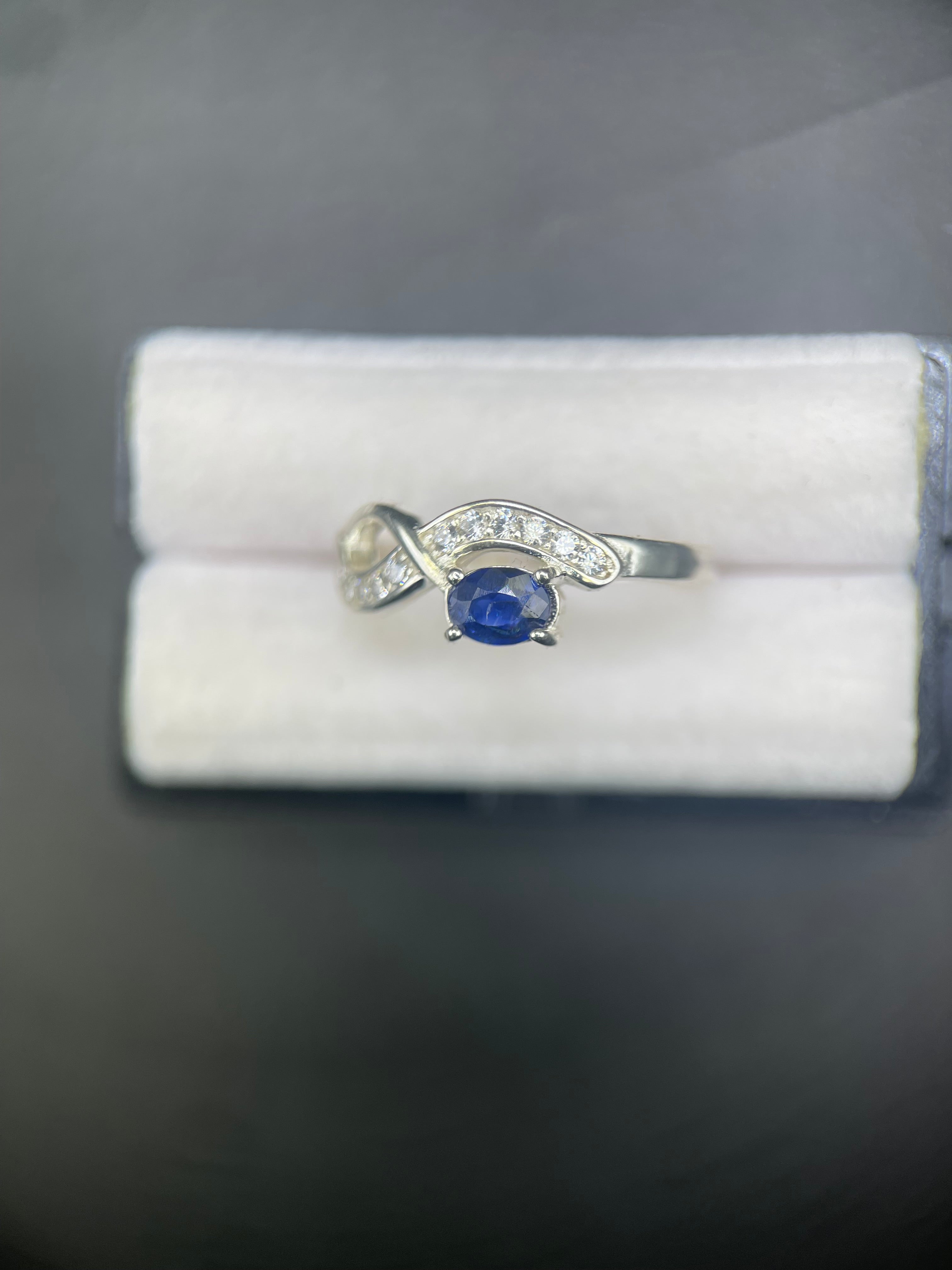 Blue Sapphire Ring in Silver