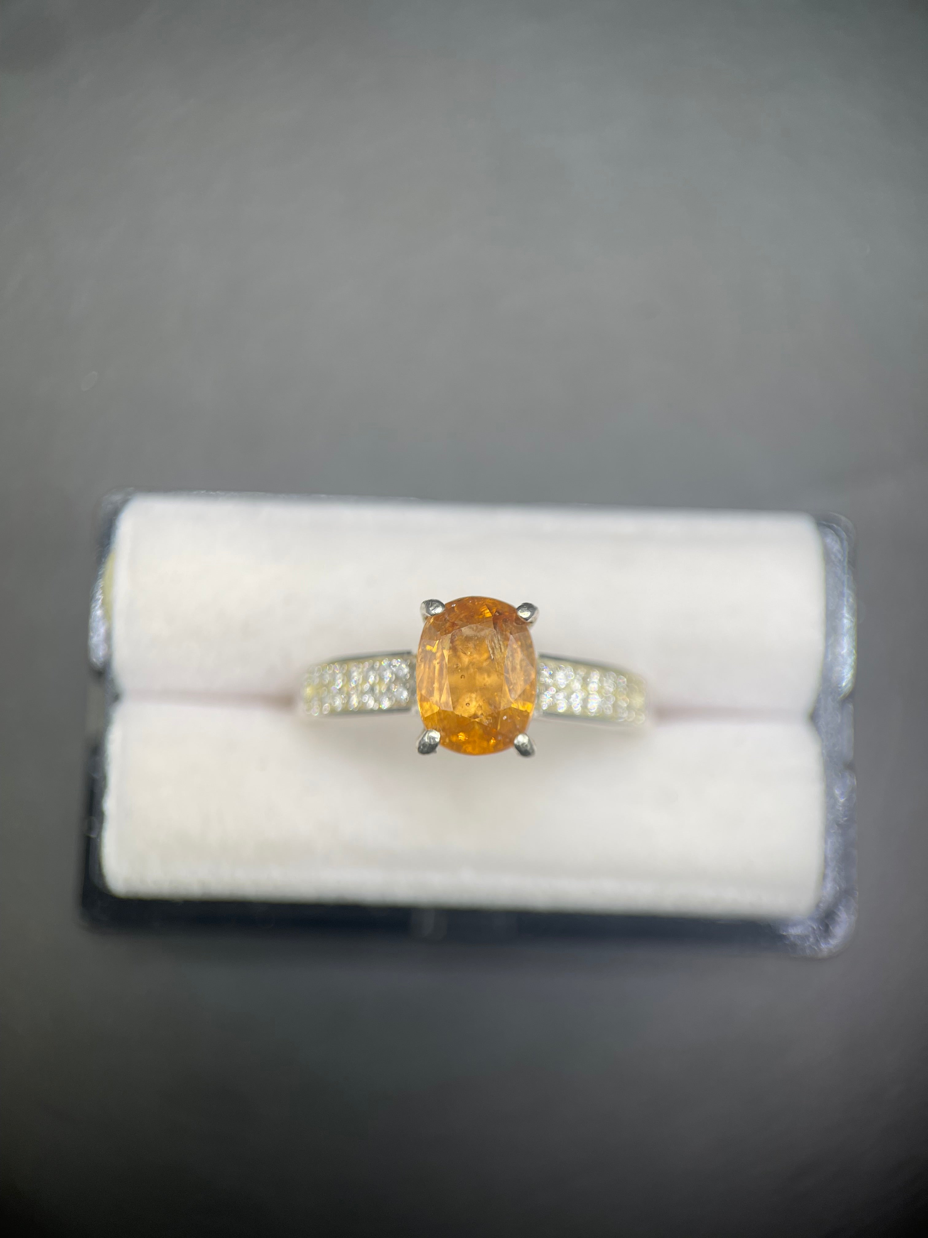 Hessonite Garnet Ring in Silver