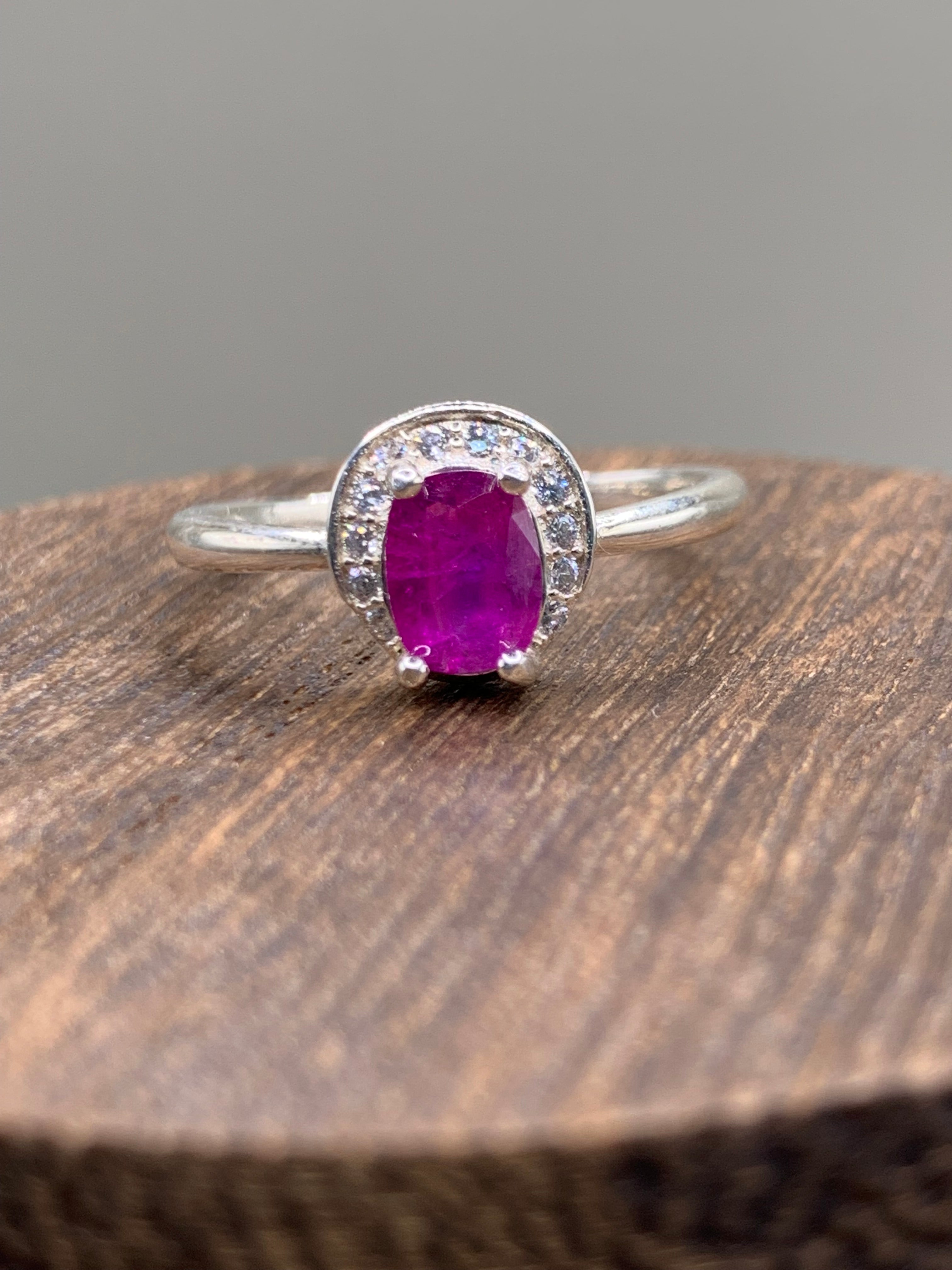Pink Sapphire Ring in Silver
