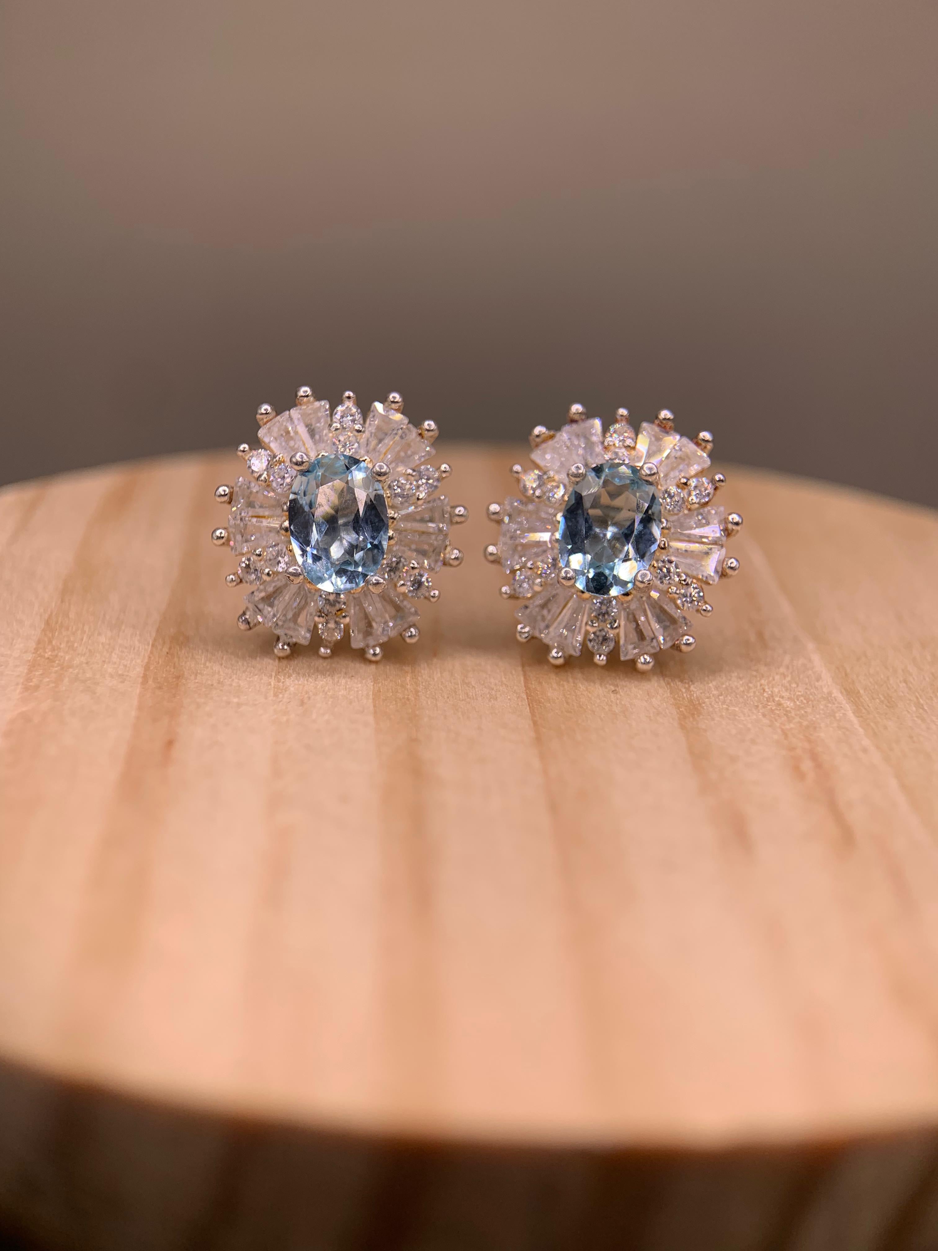 Swiss Topaz Earrings in Silver