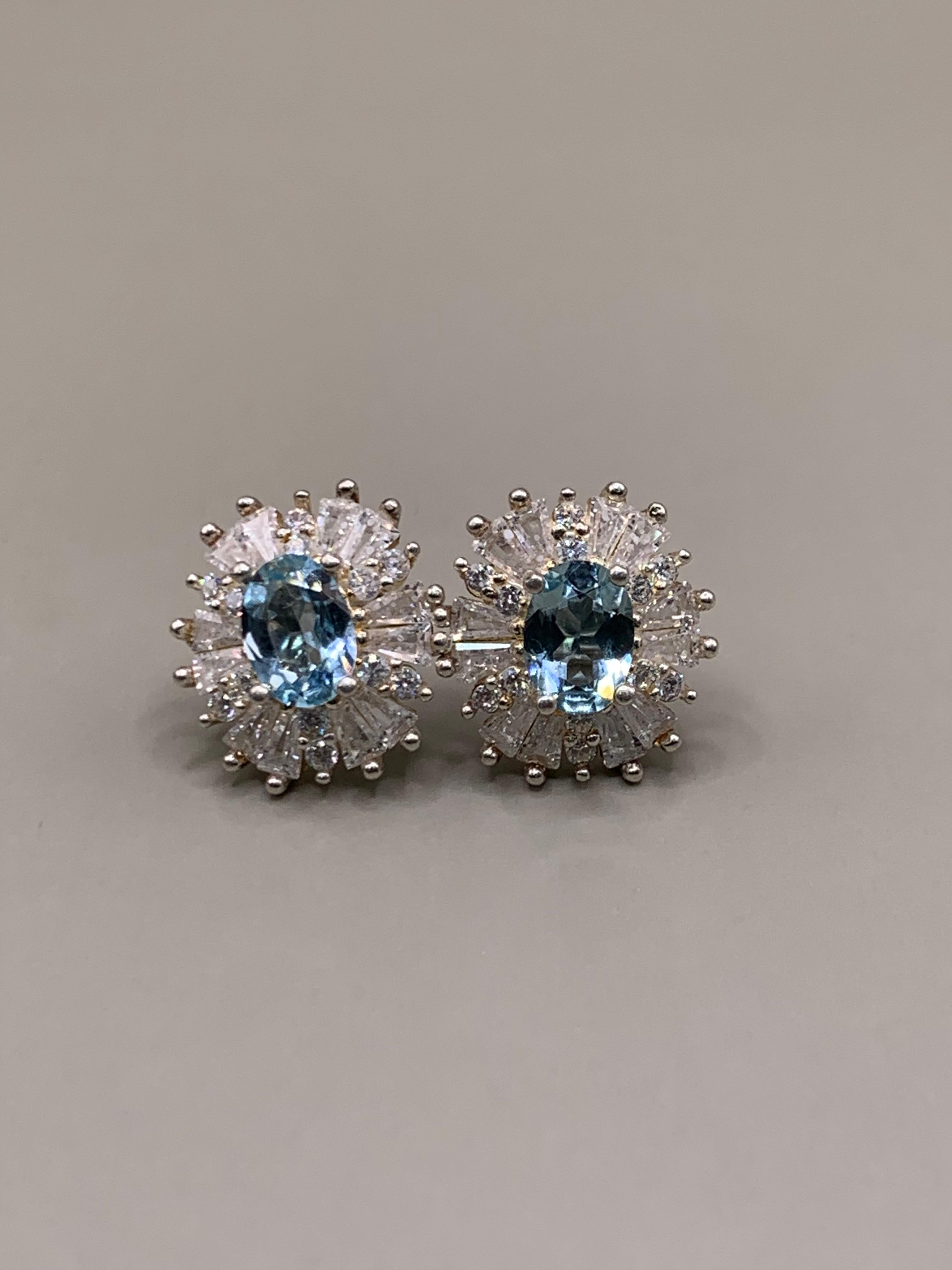 Swiss Topaz Earrings in Silver