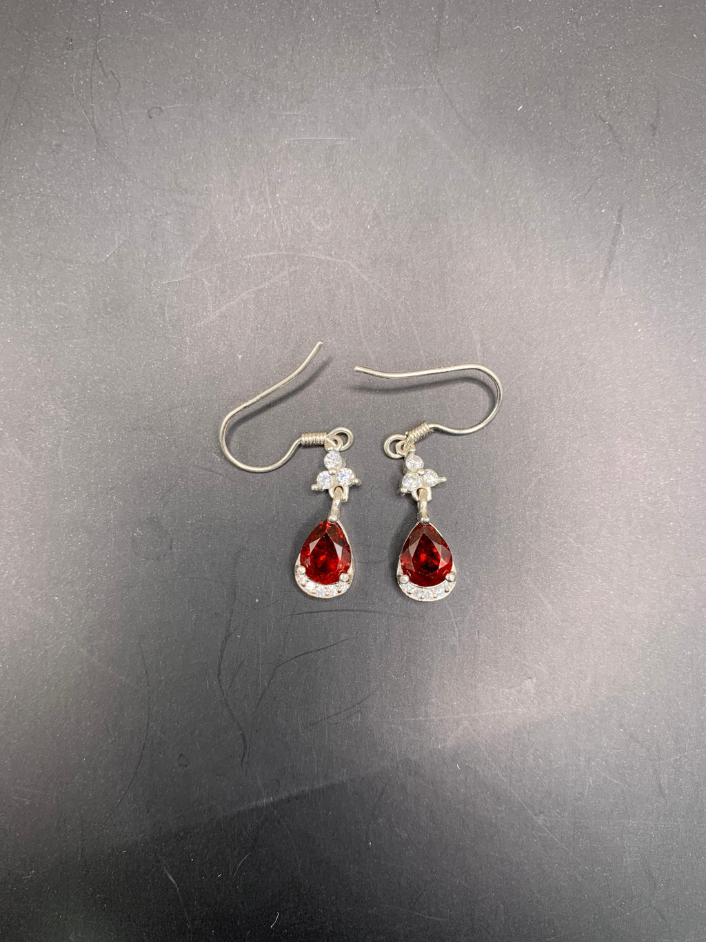 Garnet Earrings in Silver
