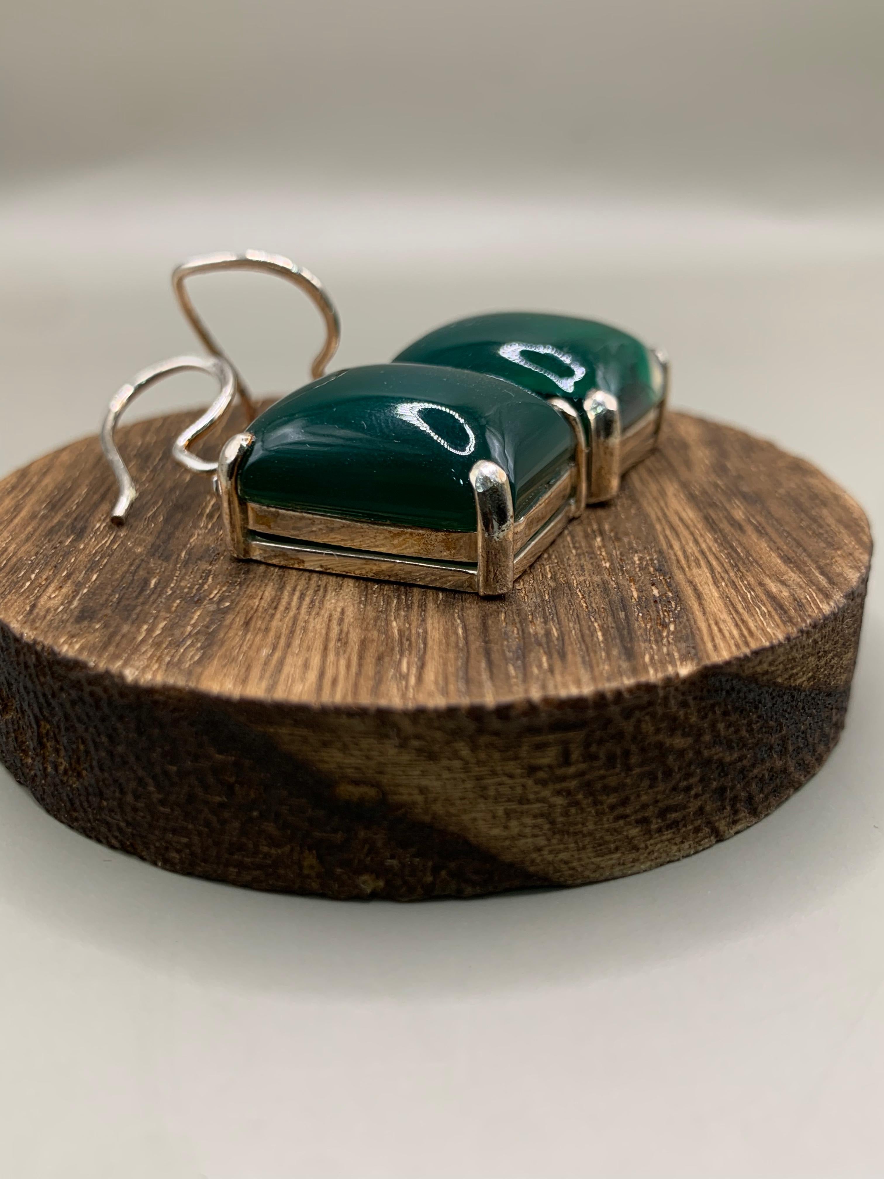 Green Agate Earrings
