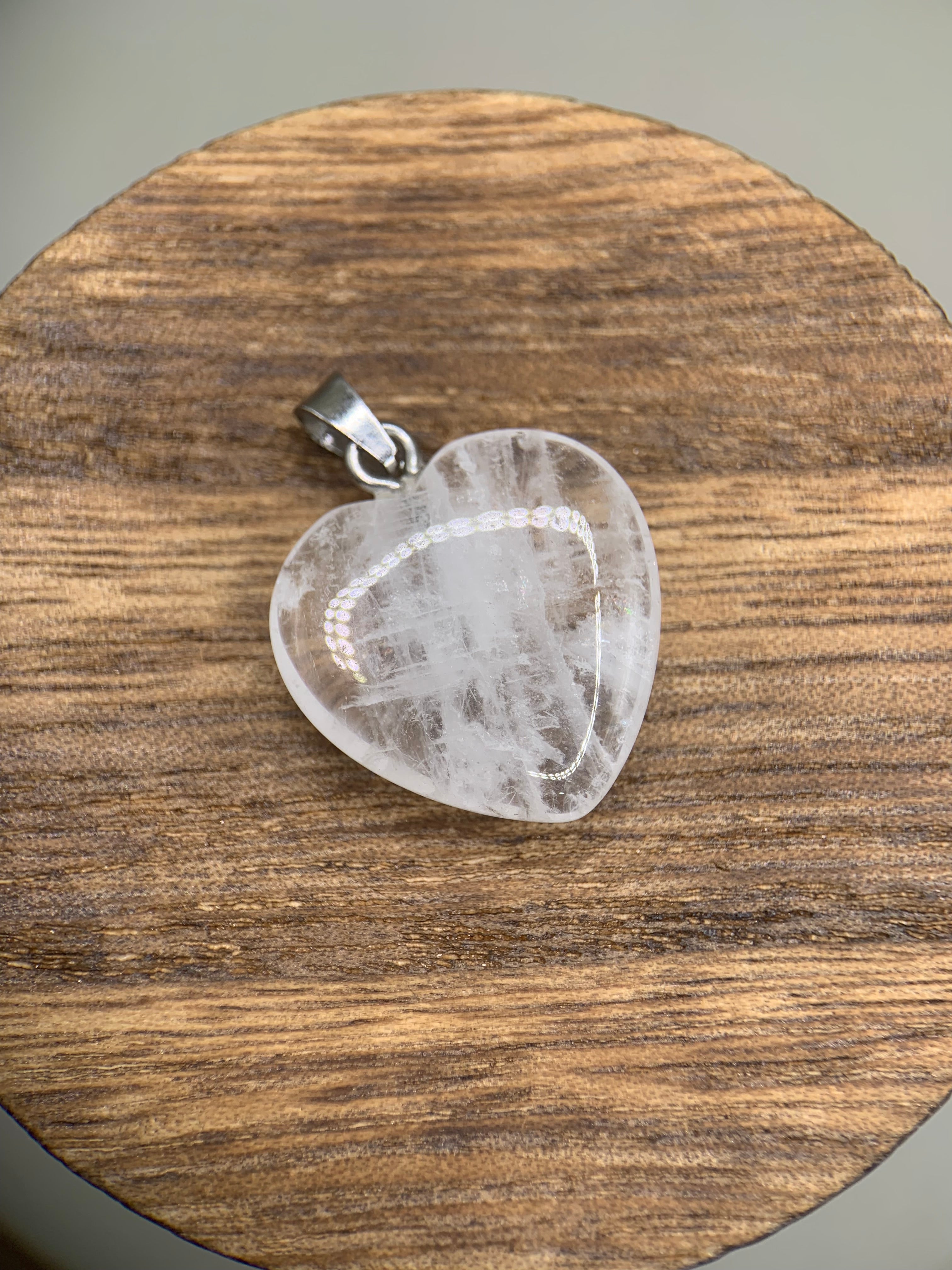 Quartz / Dur-e-Najaf heart pendant