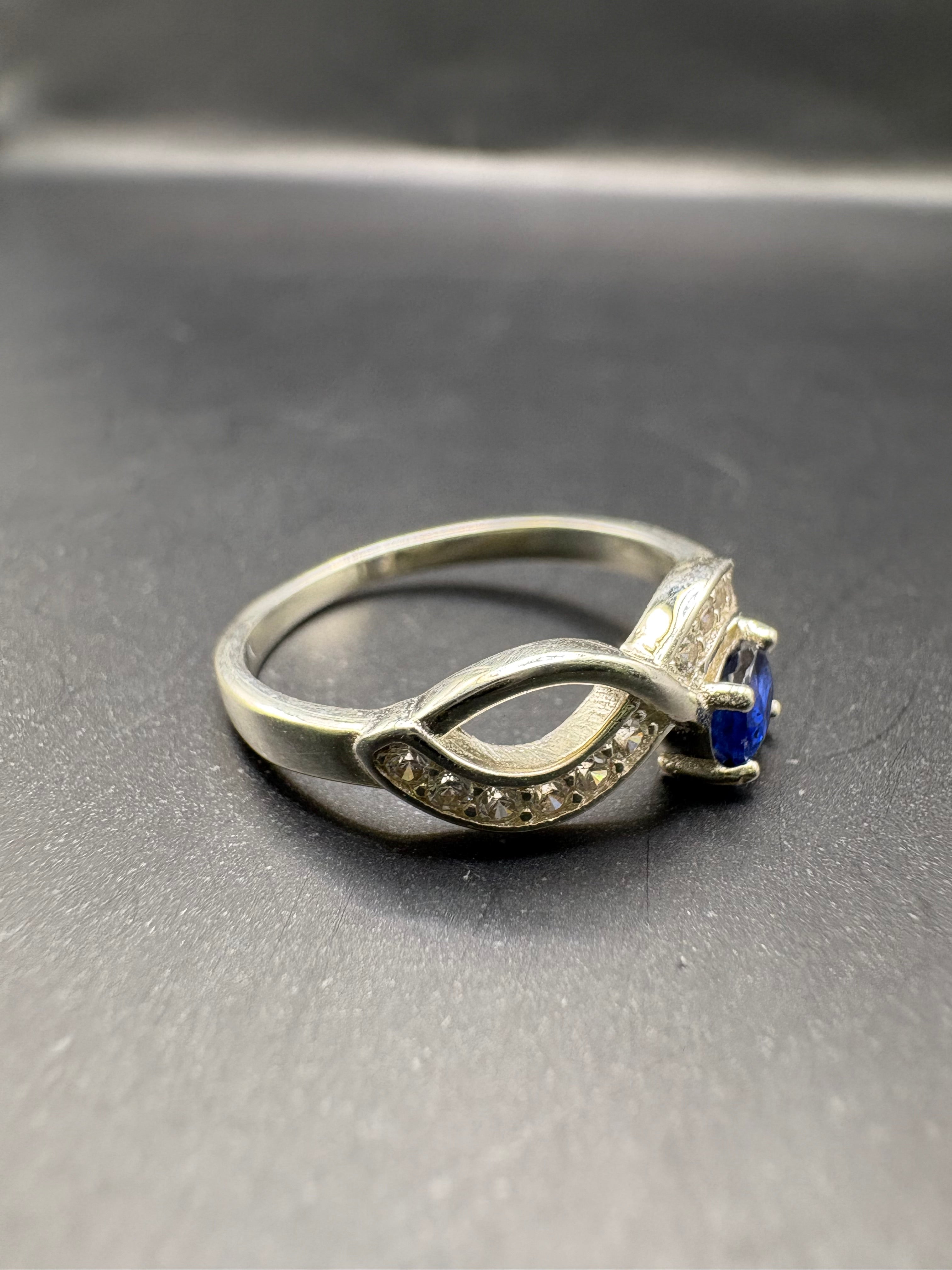 Blue Sapphire Ring in Silver