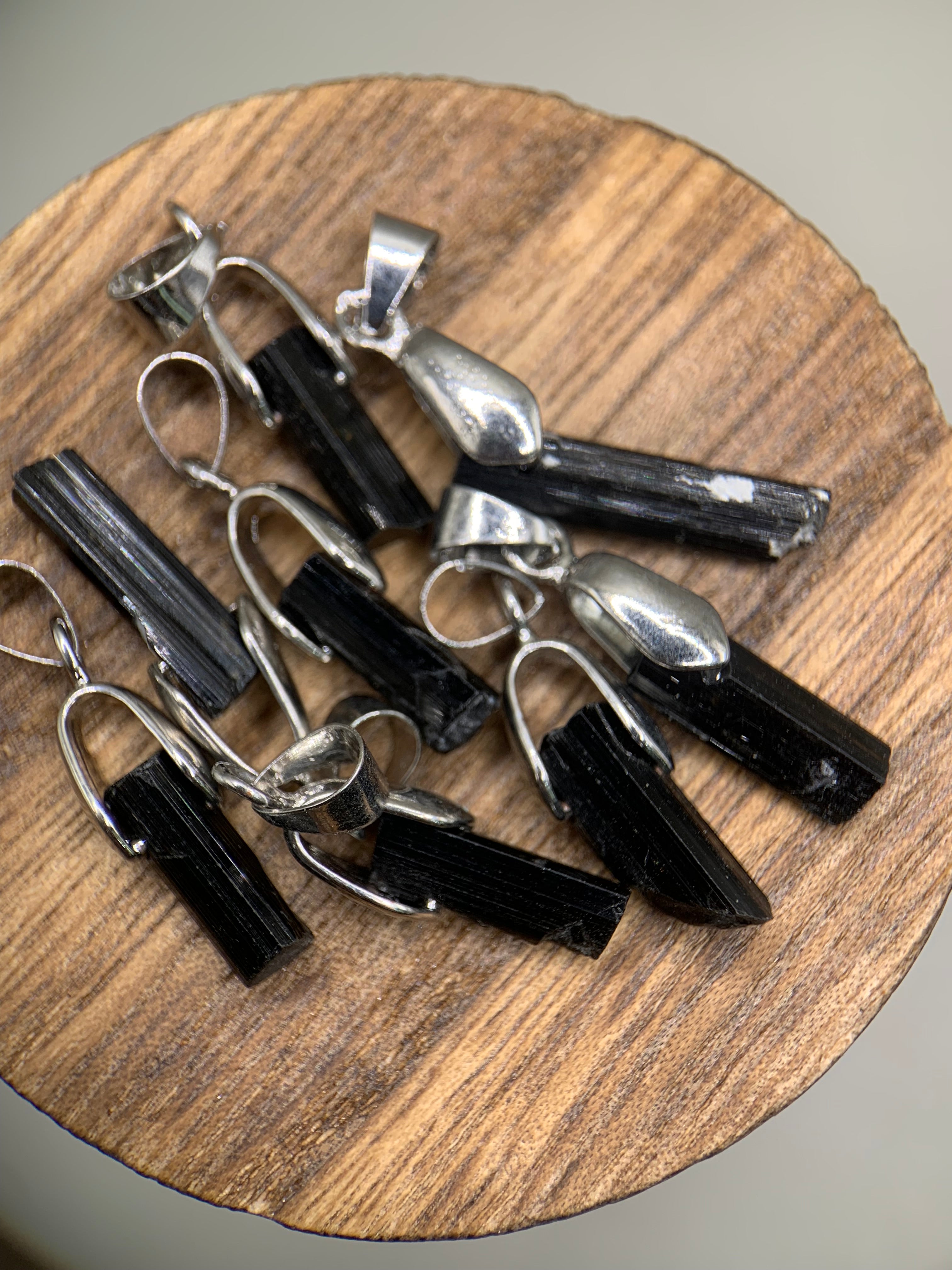Black tourmaline pendants