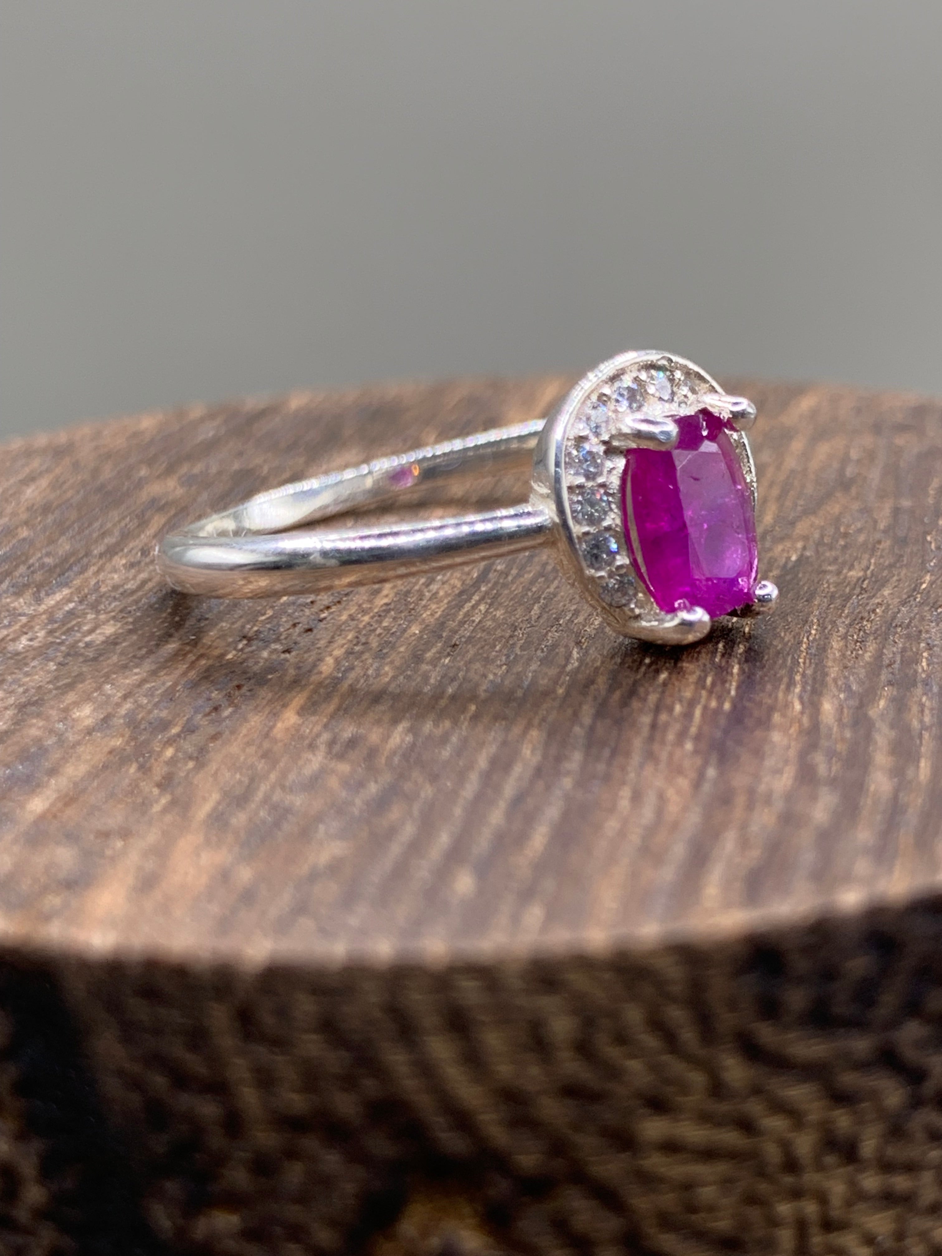 Pink Sapphire Ring in Silver