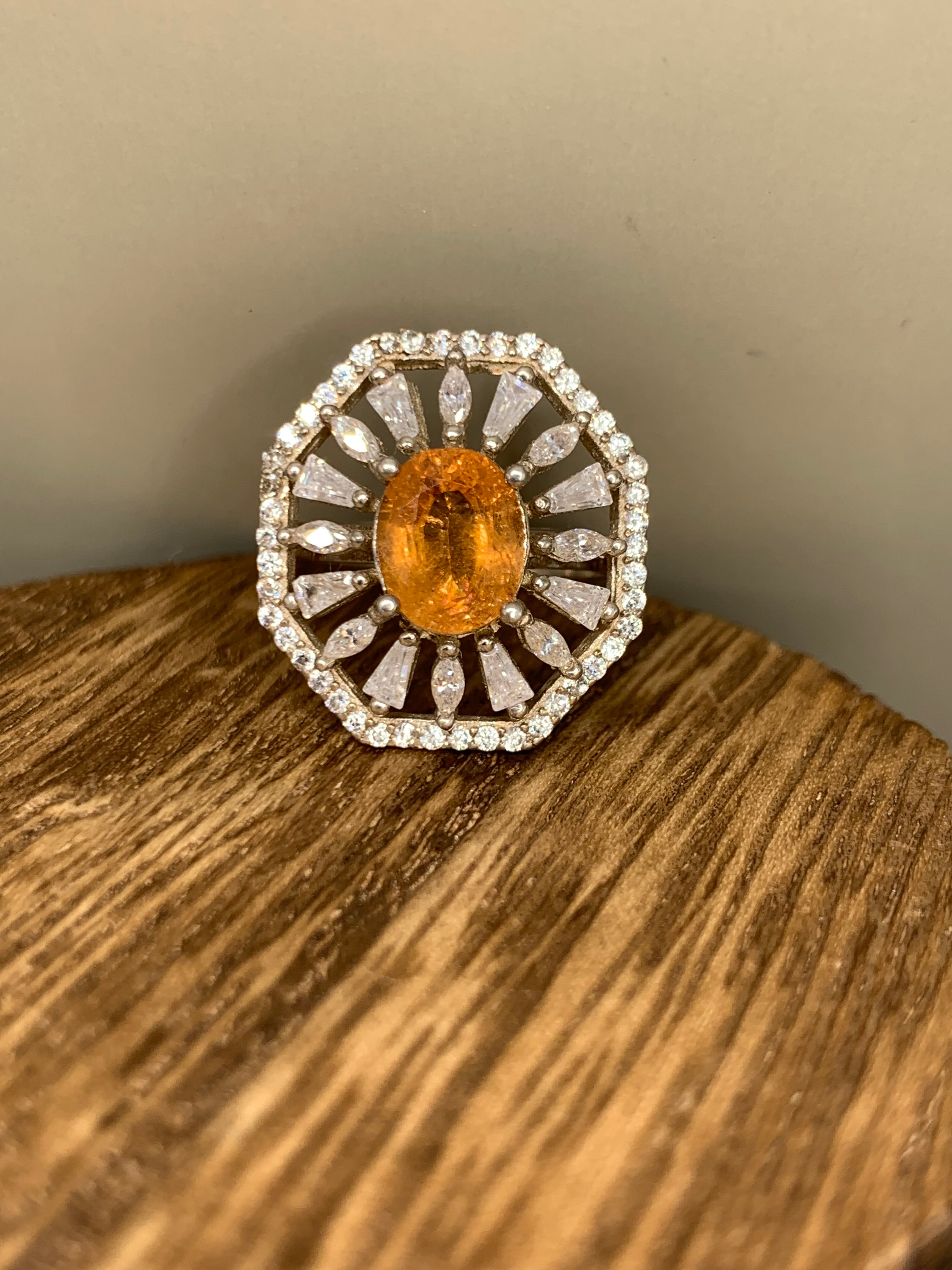 Hessonite Garnet ring