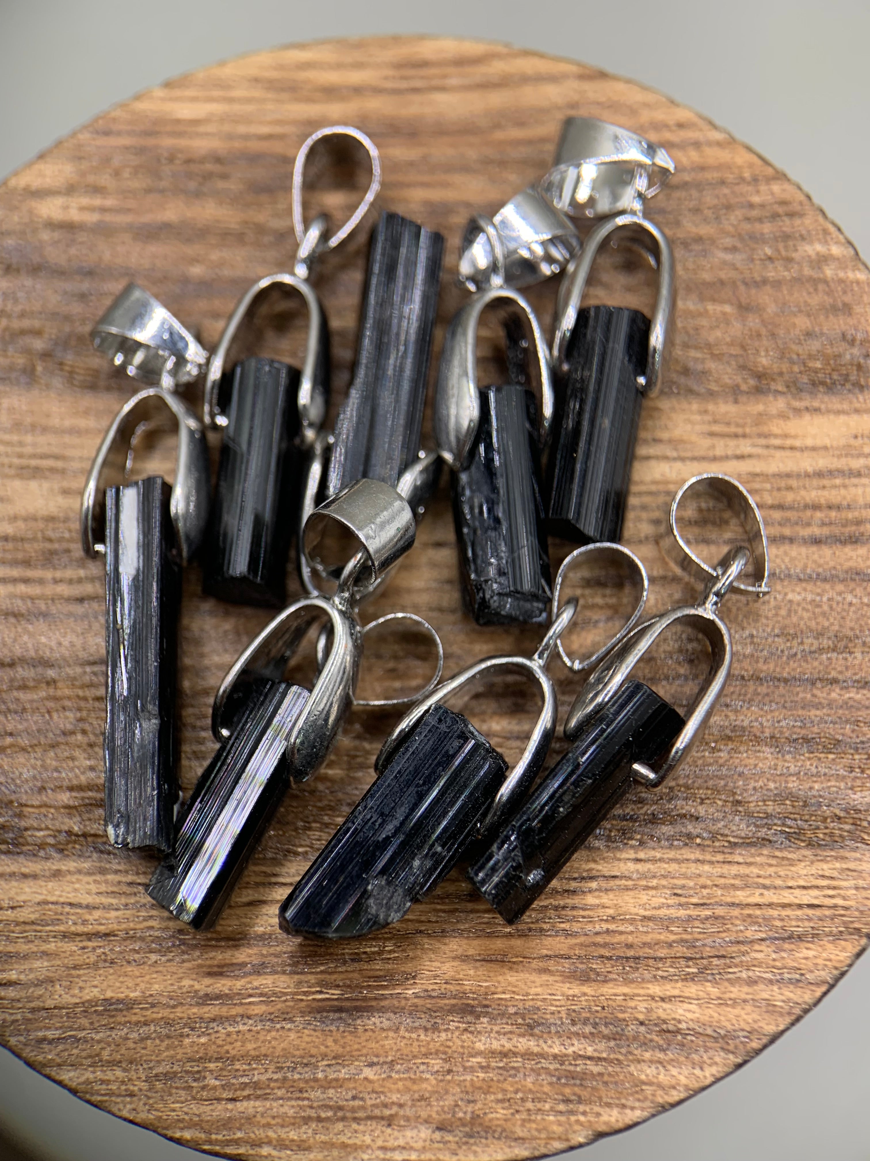 Black tourmaline pendants