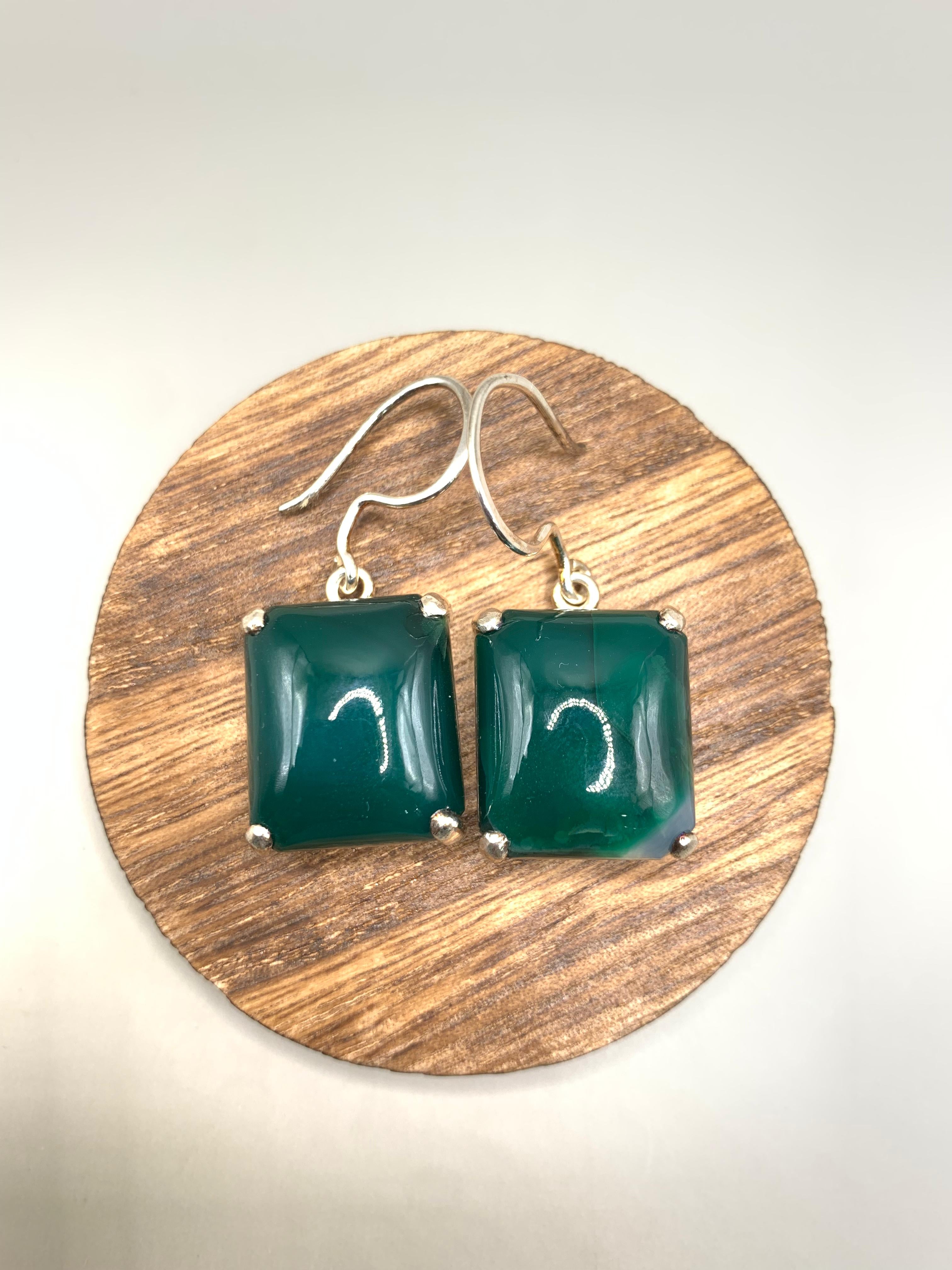 Green Agate Earrings