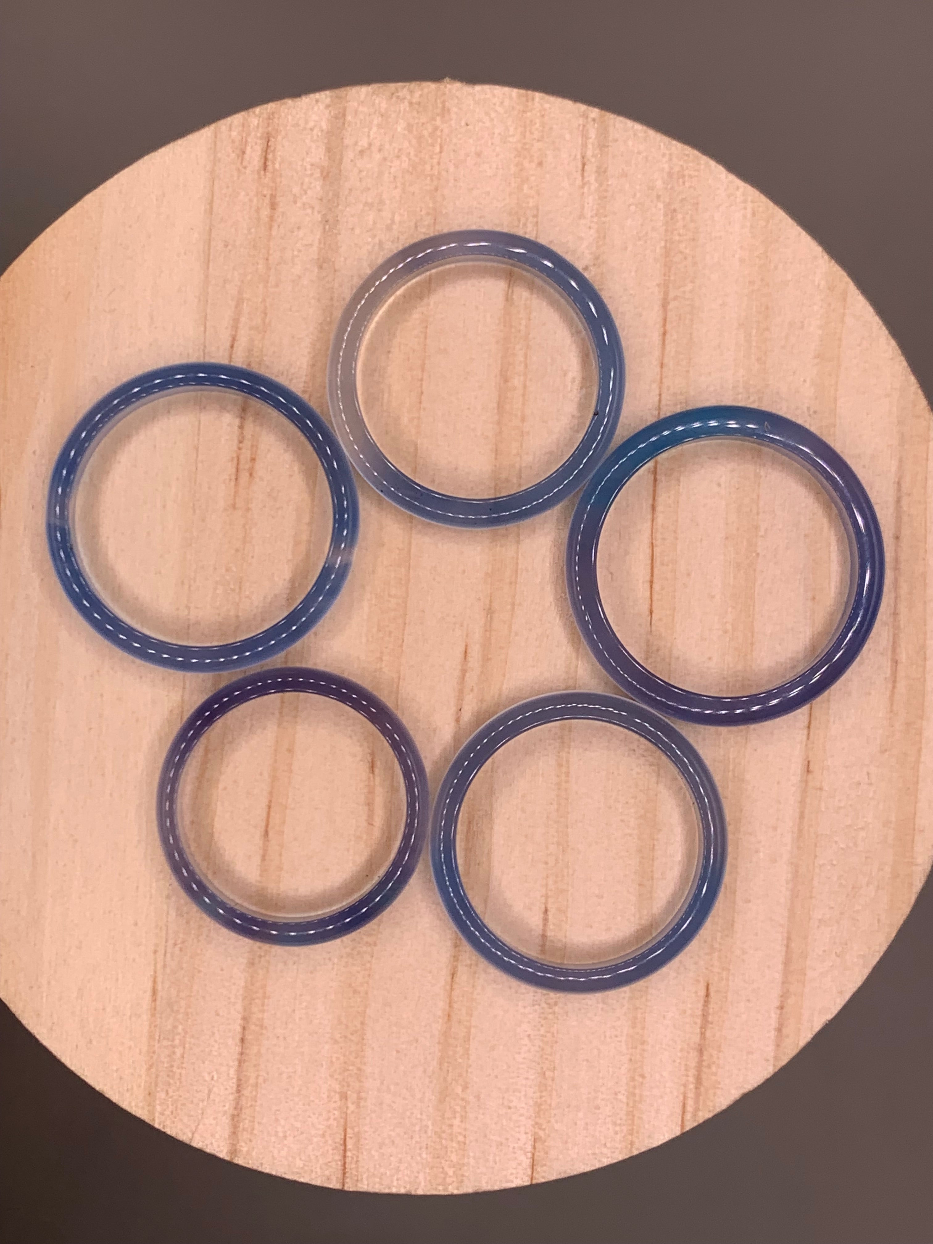Blue Agate Stone Rings