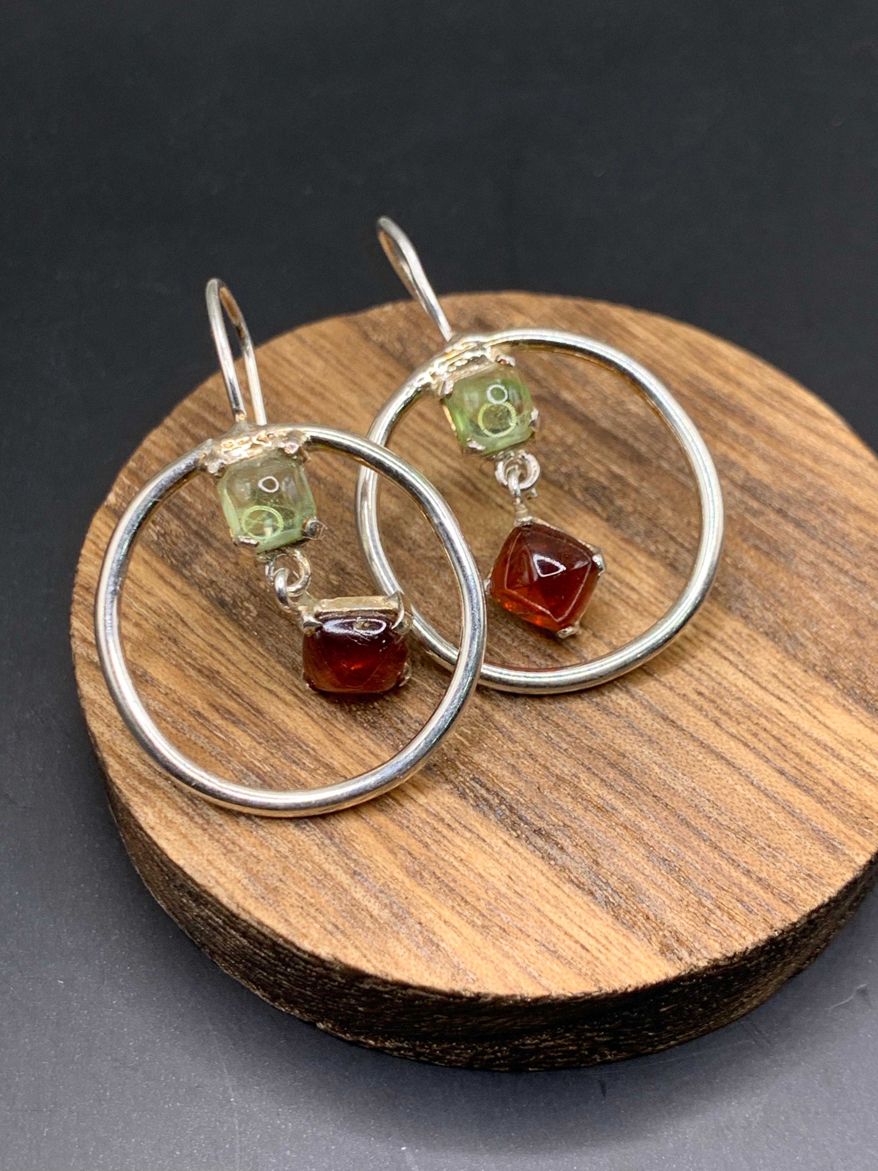Peridot & Garnet Earrings
