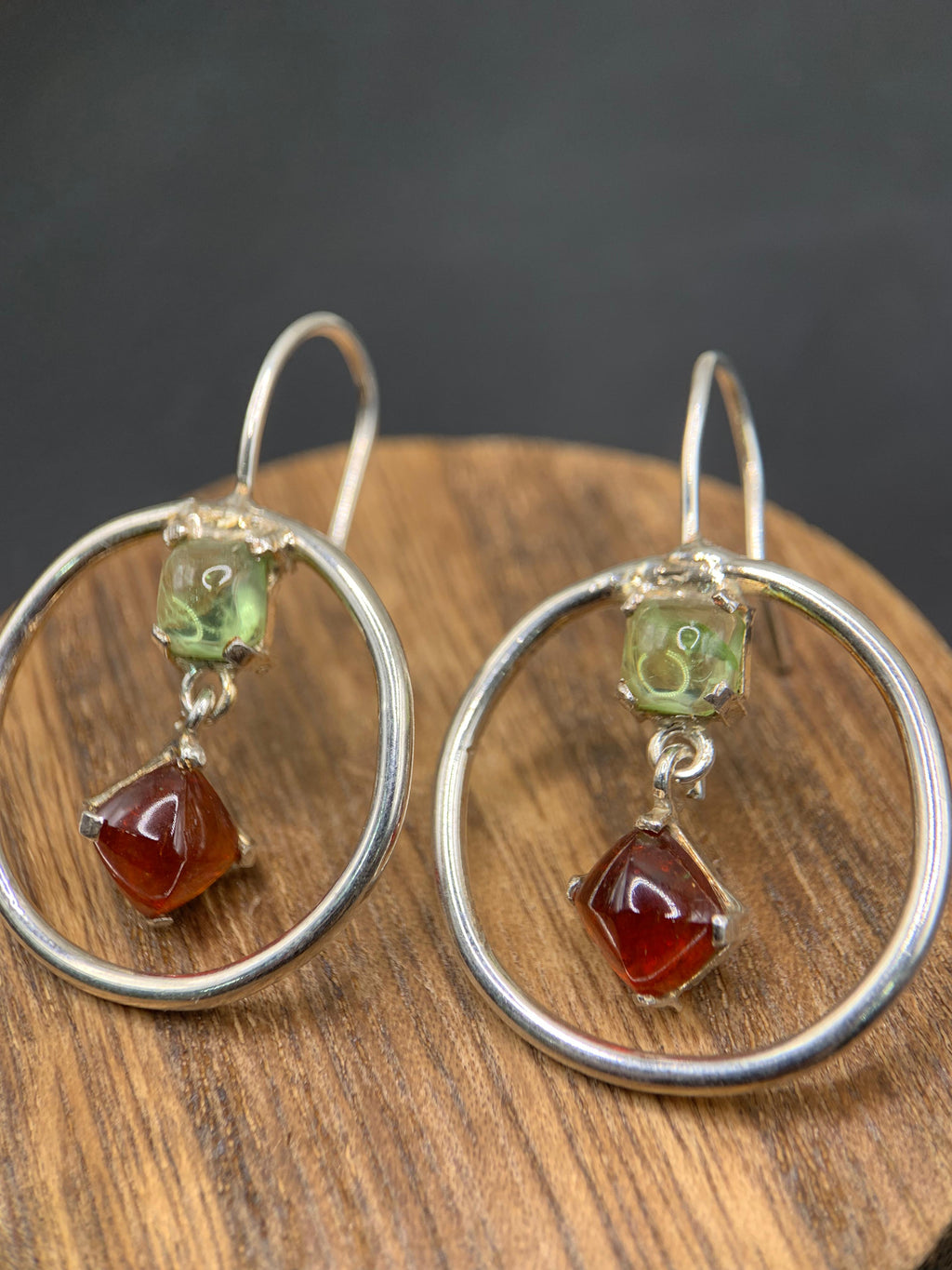 Peridot & Garnet Earrings
